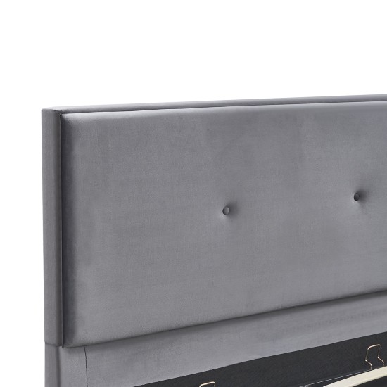 Κρεβάτι Υπέρδιπλο  YUMA Γκρι Ύφασμα Για Στρώμα 160x200cm