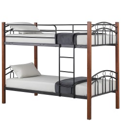 Κουκέτα  KETCHUM Μαύρο/Καρυδί Για Στρώμα 90x190cm