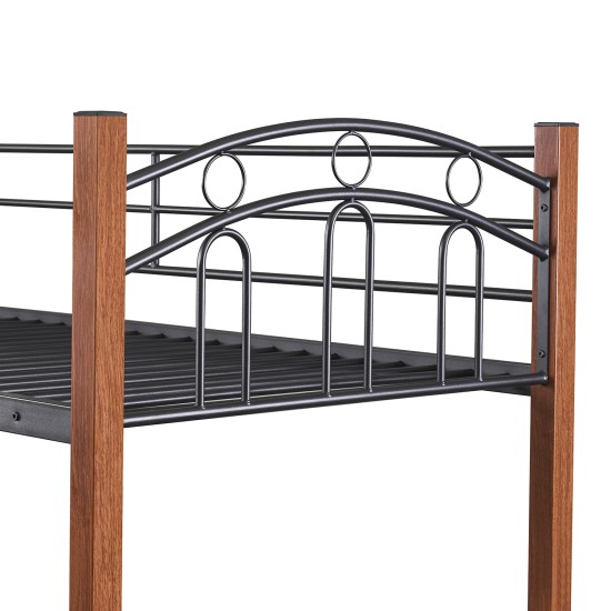 Κουκέτα  KETCHUM Μαύρο/Καρυδί Για Στρώμα 90x190cm