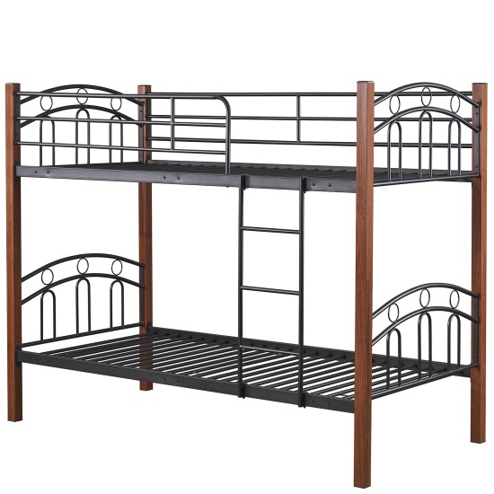 Κουκέτα  KETCHUM Μαύρο/Καρυδί Για Στρώμα 90x190cm