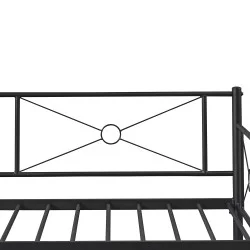 Καναπές Κρεβάτι  CIMARRON Μαύρο Μέταλλο 197.5x96x75cm (Στρώμα 90x190cm)
