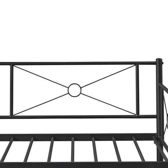 Καναπές Κρεβάτι  CIMARRON Μαύρο Μέταλλο 197.5x96x75cm (Στρώμα 90x190cm)