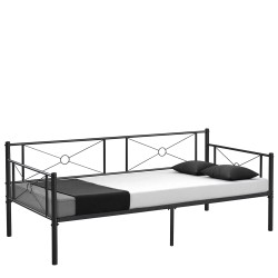 Καναπές Κρεβάτι  CIMARRON Μαύρο Μέταλλο Για Στρώμα 90x190cm