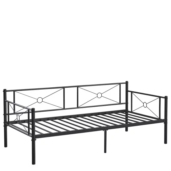 Καναπές Κρεβάτι  CIMARRON Μαύρο Μέταλλο 197.5x96x75cm (Στρώμα 90x190cm)