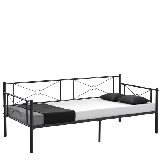 Καναπές Κρεβάτι  CIMARRON Μαύρο Μέταλλο Για Στρώμα 90x190cm