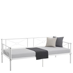 Καναπές Κρεβάτι  CIMARRON Λευκό Μέταλλο Για Στρώμα 90x190cm