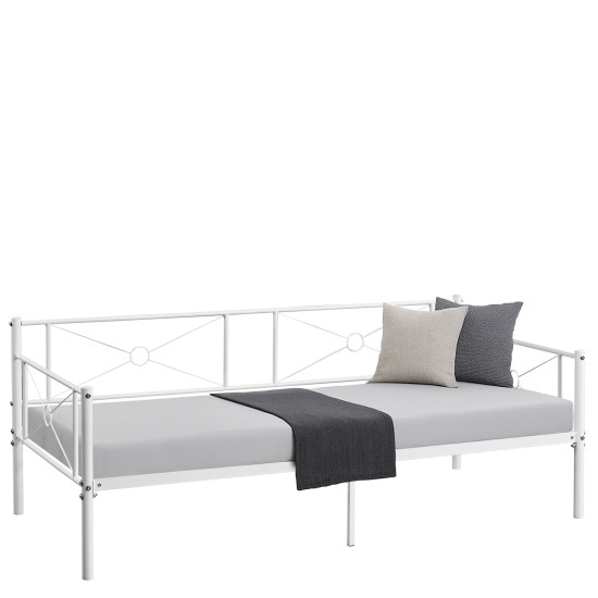 Καναπές Κρεβάτι  CIMARRON Λευκό Μέταλλο Για Στρώμα 90x190cm