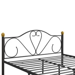 Κρεβάτι Υπέρδιπλο  MOONRISE Μαύρο Μέταλλο 210x168x90cm (Στρώμα 160x200cm)