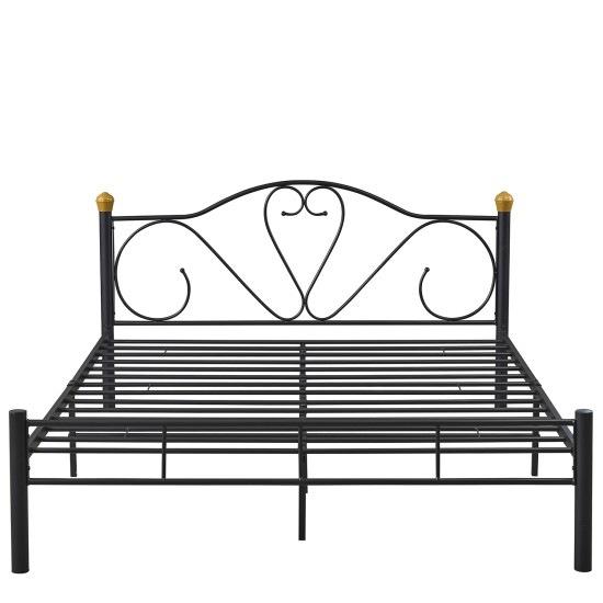 Κρεβάτι Υπέρδιπλο  MOONRISE Μαύρο Μέταλλο Για Στρώμα 160x200cm