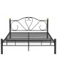 Κρεβάτι Υπέρδιπλο  MOONRISE Μαύρο Μέταλλο Για Στρώμα 160x200cm