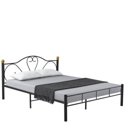 Κρεβάτι Υπέρδιπλο  MOONRISE Μαύρο Μέταλλο Για Στρώμα 160x200cm