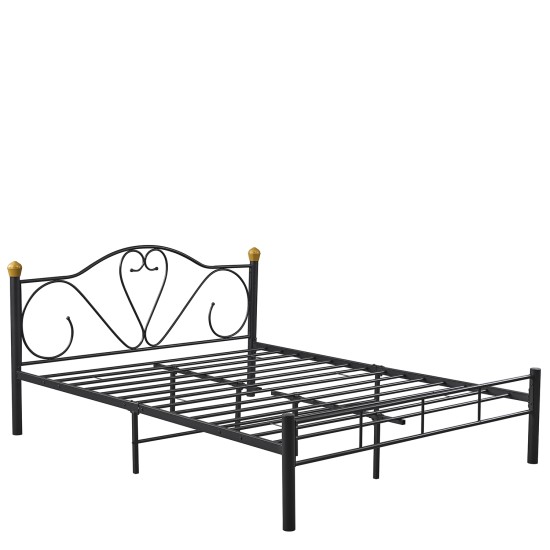 Κρεβάτι Υπέρδιπλο  MOONRISE Μαύρο Μέταλλο Για Στρώμα 160x200cm