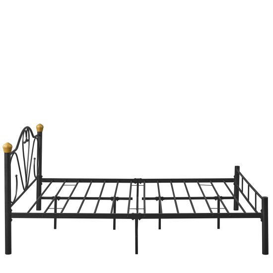 Κρεβάτι Υπέρδιπλο  MOONRISE Μαύρο Μέταλλο Για Στρώμα 160x200cm