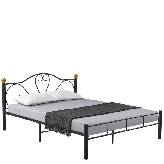 Κρεβάτι Υπέρδιπλο  MOONRISE Μαύρο Μέταλλο Για Στρώμα 160x200cm