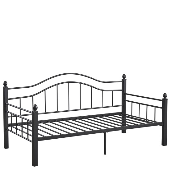 Καναπές Κρεβάτι  PECOS Μαύρο Μέταλλο Για Στρώμα 90x190cm