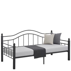 Καναπές Κρεβάτι  PECOS Μαύρο Μέταλλο Για Στρώμα 90x190cm