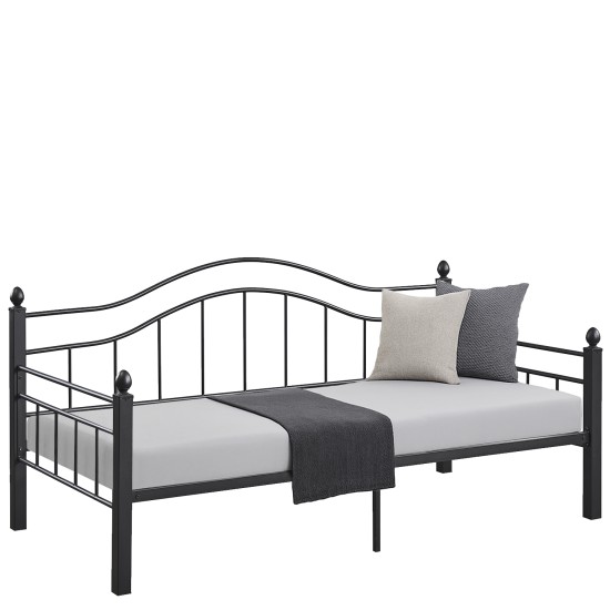 Καναπές Κρεβάτι  PECOS Μαύρο Μέταλλο Για Στρώμα 90x190cm