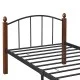 Κρεβάτι Μονό  LARAMIE Μαύρο/Καρυδί Μέταλλο 210x98x76cm (Στρώμα 90x200cm)