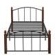 Κρεβάτι Μονό  LARAMIE Μαύρο/Καρυδί Μέταλλο Για Στρώμα 90x200cm