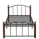 Κρεβάτι Μονό  LARAMIE Μαύρο/Καρυδί Μέταλλο 210x98x76cm (Στρώμα 90x200cm)