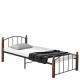Κρεβάτι Μονό  LARAMIE Μαύρο/Καρυδί Μέταλλο Για Στρώμα 90x200cm