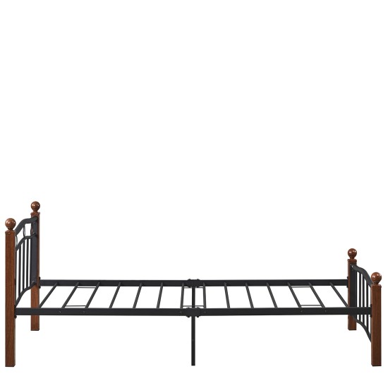 Κρεβάτι Μονό  ARROWHEAD Μαύρο/Καρυδί Μέταλλο Για Στρώμα 90x200cm