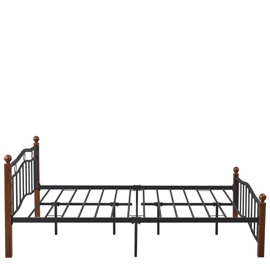 Κρεβάτι Διπλό  ARROWHEAD Μαύρο/Καρυδί Μέταλλο Για Στρώμα 150x200cm