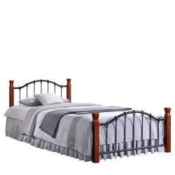 Κρεβάτι Μονό  CONCORDIA Μαύρο/Βελανιδιά Μέταλλο/Ξύλο 200x93x84cm (Στρώμα 90x200cm)