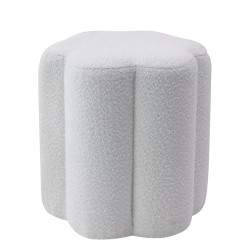 Σκαμπό  BAT FLOWER Γκρι Ανοιχτό Ύφασμα Μπουκλέ 38x38x40cm