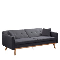 Καναπές Κρεβάτι  BELVIA Σκούρο Γκρι 202x89x83cm