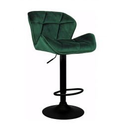 Σκαμπό Bar  HERMOSO Με Πλάτη Πτυσσόμενο Πράσινο Βελούδο/Μέταλλο 36x48x91-111cm