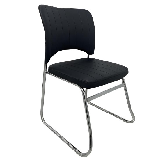 Καρέκλα Επισκέπτη COMFORTHUB Μαύρο/Χρώμιο PU/Μέταλλο 43x42x78cm Καρέκλα Επισκέπτη COMFORTHUB Μαύρο/Χρώμιο PU/Μέταλλο 43x42x78cm