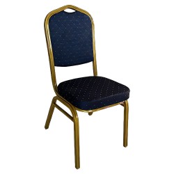 Καρέκλα Catering  AUREVIA Μπλε/Χρυσό Ύφασμα/Μέταλλο 57x40x93cm