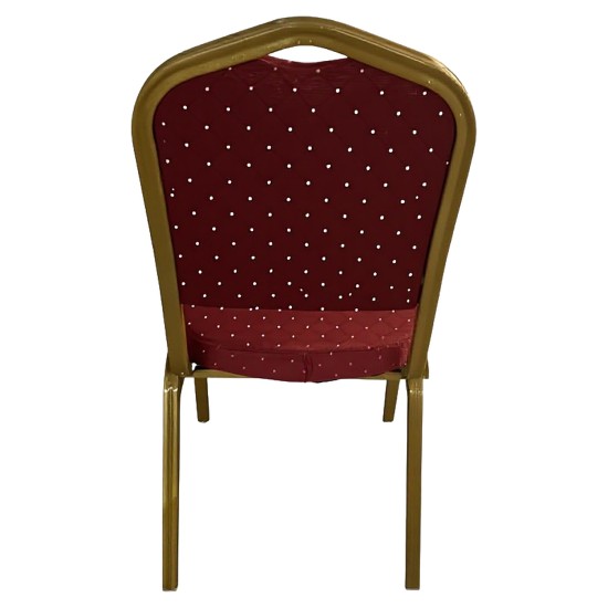 Καρέκλα Catering  AUREVIA Κόκκινο/Χρυσό Ύφασμα/Μέταλλο 57x40x93cm