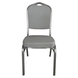 Καρέκλα Catering  AUREVIA Γκρι/Ασημί Ύφασμα/Μέταλλο 57x40x93cm