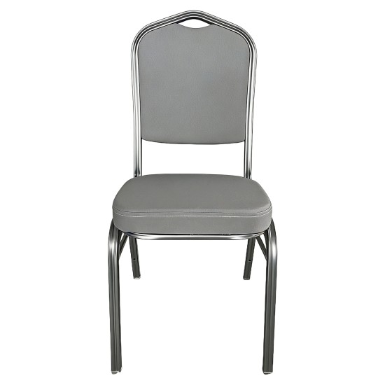 Καρέκλα Catering  AUREVIA Γκρι/Ασημί Ύφασμα/Μέταλλο 57x40x93cm