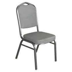 Καρέκλα Catering  AUREVIA Γκρι/Ασημί Ύφασμα/Μέταλλο 57x40x93cm