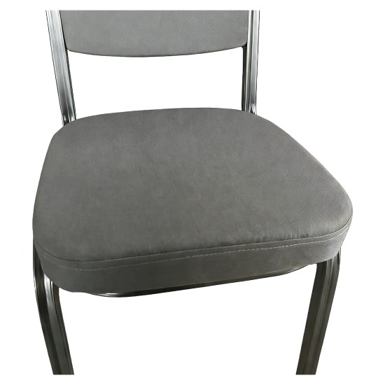 Καρέκλα Catering  AUREVIA Γκρι/Ασημί Ύφασμα/Μέταλλο 57x40x93cm