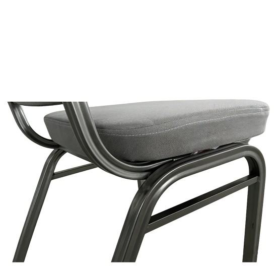 Καρέκλα Catering  AUREVIA Γκρι/Ασημί Ύφασμα/Μέταλλο 57x40x93cm