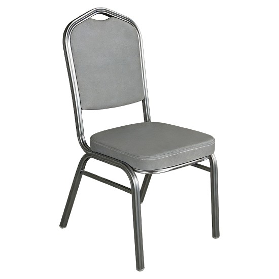 Καρέκλα Catering  AUREVIA Γκρι/Ασημί Ύφασμα/Μέταλλο 57x40x93cm