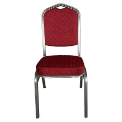 Καρέκλα Catering  AUREVIA Κόκκινο/Ασημί Ύφασμα/Μέταλλο 57x40x93cm
