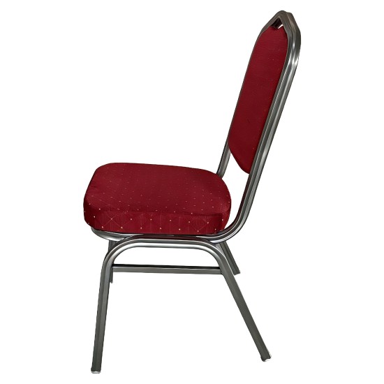 Καρέκλα Catering  AUREVIA Κόκκινο/Ασημί Ύφασμα/Μέταλλο 57x40x93cm