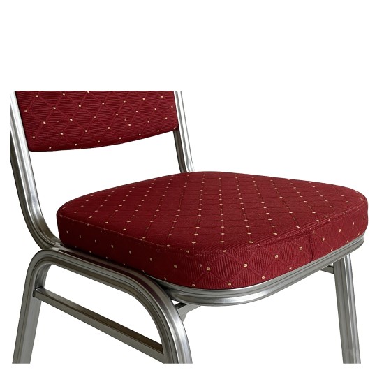 Καρέκλα Catering  AUREVIA Κόκκινο/Ασημί Ύφασμα/Μέταλλο 57x40x93cm
