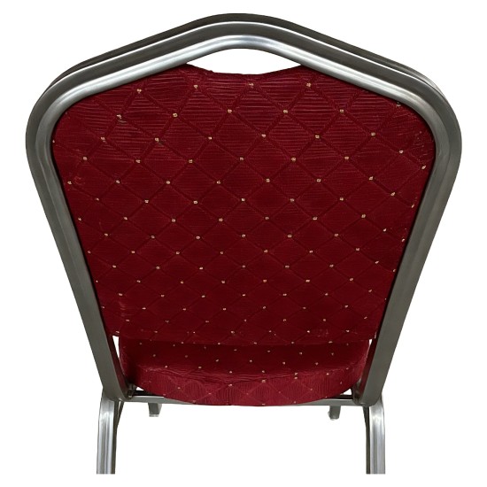 Καρέκλα Catering  AUREVIA Κόκκινο/Ασημί Ύφασμα/Μέταλλο 57x40x93cm