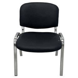 Καρέκλα Επισκέπτη  STEELIX Μαύρο/Ασημί PVC/Μέταλλο 58x54x77cm