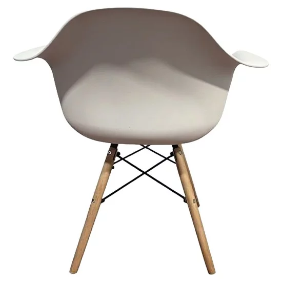 Καρέκλα  ECLORA Λευκό/Φυσικό PP/Ξύλο/Μέταλλο 63x58x78cm