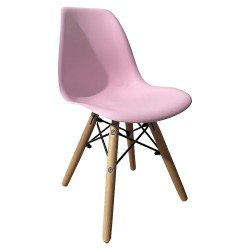Καρέκλα  ROSENE Ροζ/Φυσικό PP/Ξύλο/Μέταλλο 31x39x55cm
