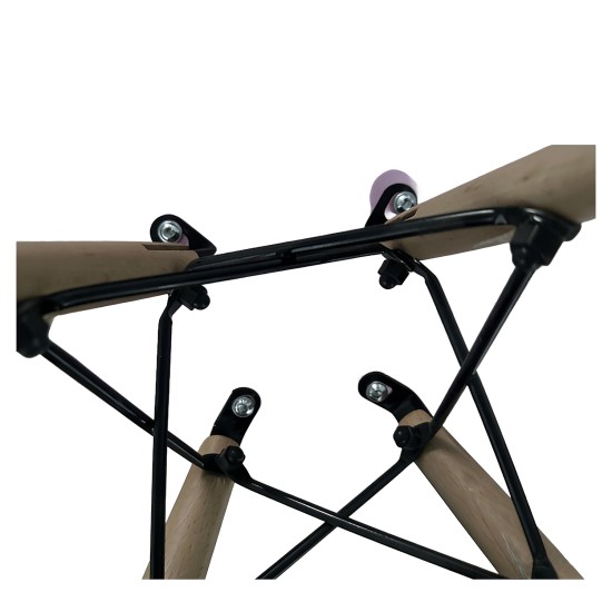 Καρέκλα  ROSENE Ροζ/Φυσικό PP/Ξύλο/Μέταλλο 31x39x55cm