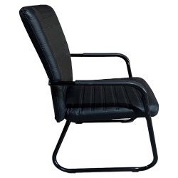 Καρέκλα Επισκέπτη  AERIX Μαύρο PU/Μέταλλο 54x60x96cm