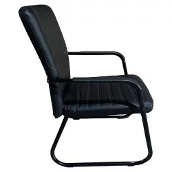 Καρέκλα Επισκέπτη  AERIX Μαύρο PU/Μέταλλο 54x60x96cm